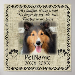 Poster Mon Ami Fidèle Pet Sympathie Custom Burlap