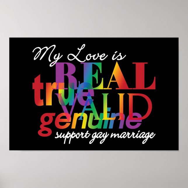 Poster Mon Amour Est Un Véritable Soutien Au Mariage Gay (Devant)