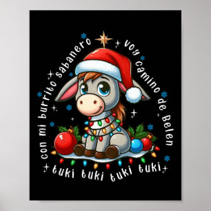 Poster Mon âne de Noël mexicain Burrito Sanero espagnol