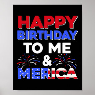 Poster Mon anniversaire Juillet 4 Fête de l'Indépendance 