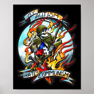 Poster Mon autisme déteste le communisme