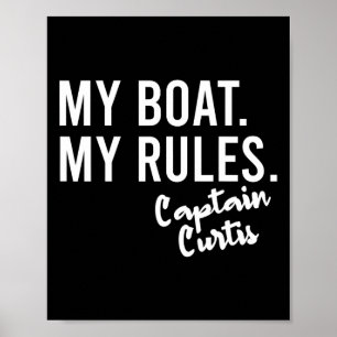 Poster Mon bateau mes règles capitaine Curtis Bateau pers