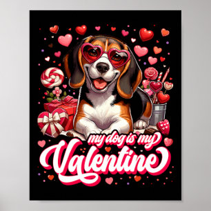 Poster Mon Beagle est mon tee-shirt de la Saint-Valentin 
