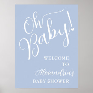 Poster Mon bébé ! Baby shower garçon Accueil bleu
