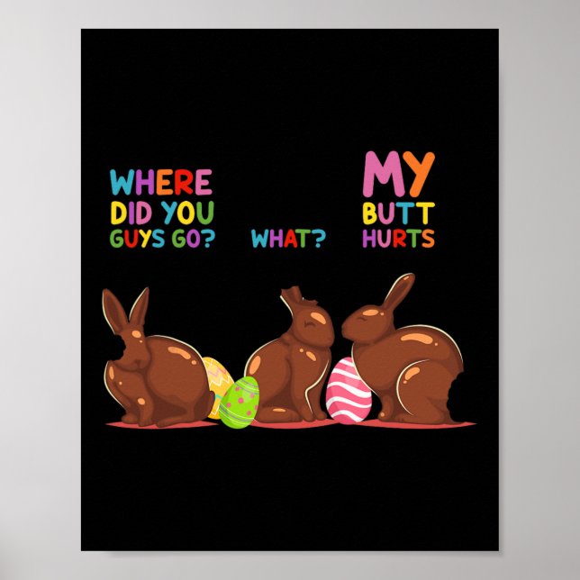 Poster Mon Beurre Fait Mal À Ce Que Pâques Drôle Lapin De (Devant)