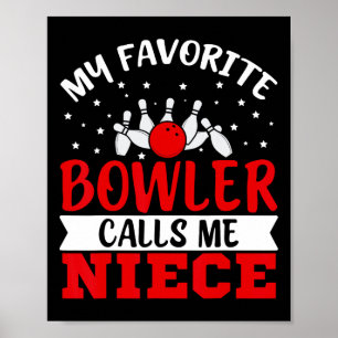 Poster Mon Bowler Favori M'Appelle Niece Funny Bowling Ni