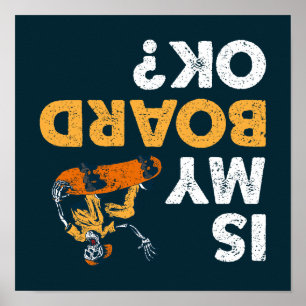 Poster Mon Bureau Est-Il D'Accord ? Skateboard Funny Updo