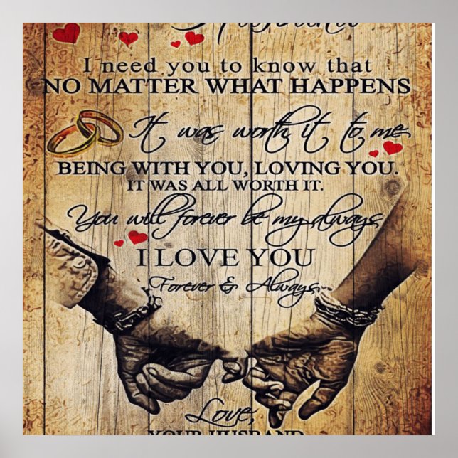 Poster Mon cadeau de mari | Lettre Pour Lui | (Devant)