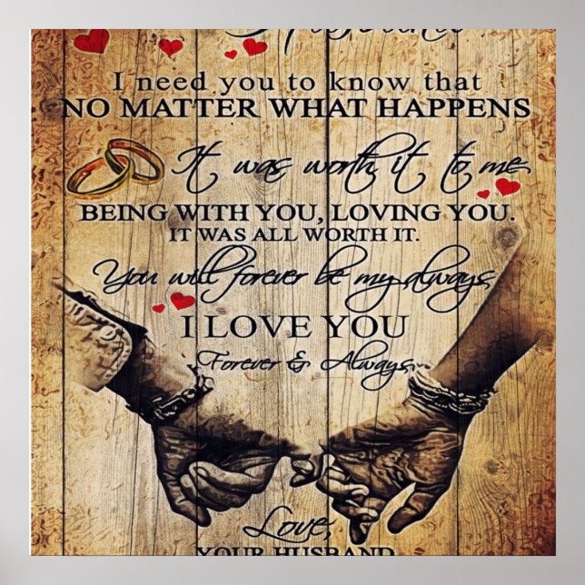 Poster Mon cadeau de mari | Lettre Pour Lui | (Devant)