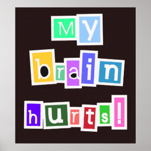 Poster Mon cerveau blesse Multicolore