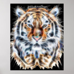 Poster Mon chat agit sur Tiger Portrait Énergie