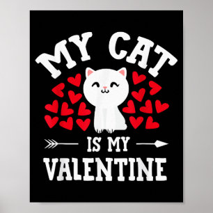 Poster Mon chat est mon Valentin Mignon chat de la Saint-
