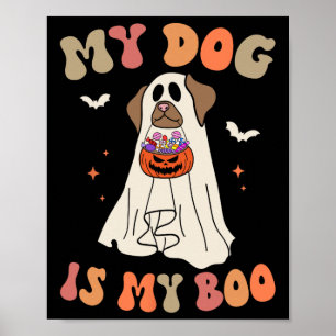 Poster Mon Chien Est Mon Fantôme De Boo Éffrayant Amoureu