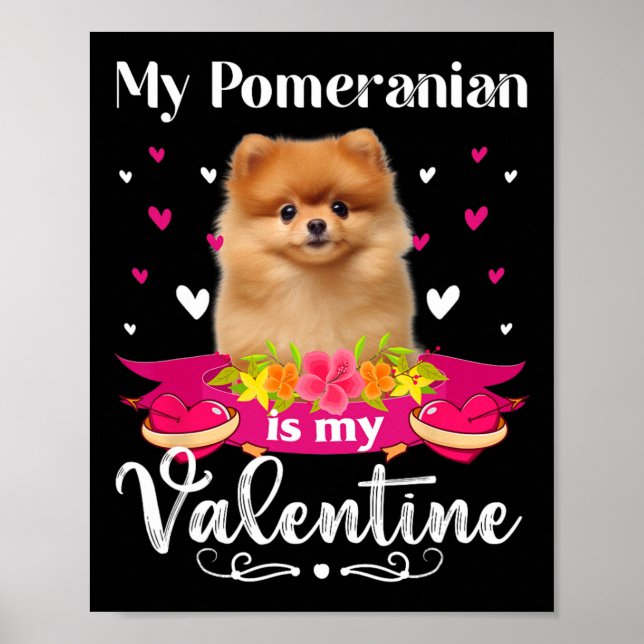 Poster Mon Chien Poméranien Est Mon Amoureux Valentin Heu (Devant)