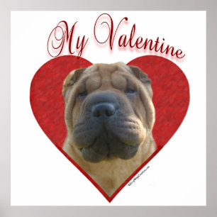 Poster Mon chinois Shar-Pei Valentine