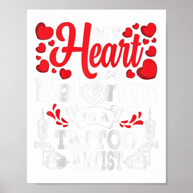 Poster Mon Coeur Appartient À Un Artiste De Tatouage Un V (Devant)