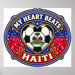 Poster Mon cœur bat Haïti Coupe du Monde 2026