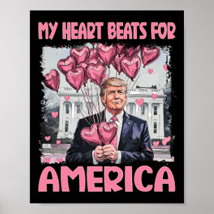 Poster Mon cœur bat pour la Saint-Valentin Trump America