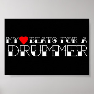 Poster Mon coeur bat pour un batteur