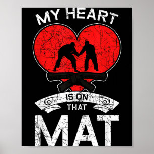 Poster Mon cœur est sur ce tapis Jiu-Jitsu Jiu Jitsu BJJ
