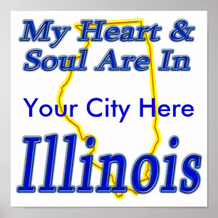 Poster Mon coeur et âme sont en Illinois