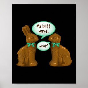 Poster Mon coeur fait mal au lapin lapin au chocolat Joye
