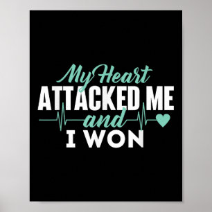 Poster Mon Coeur M'A Attaqué Et J'Ai Gagné - Attaque Card