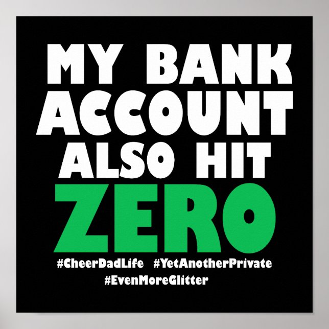 Poster Mon compte bancaire aussi à zéro (Devant)
