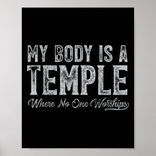 Poster Mon Corps Est Un Temple Drôle Citation Graphique