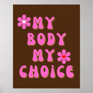 Poster Mon corps Mon choix Typographie rétro
