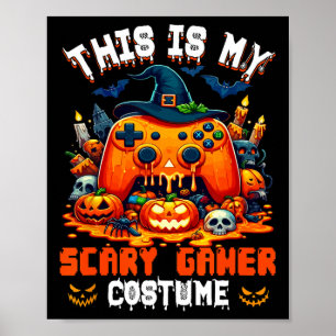 Poster Mon costume de gamer effrayant Manette de jeu Hall