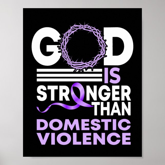 Poster Mon Dieu Est Plus Fort Que La Violence Domestique (Devant)