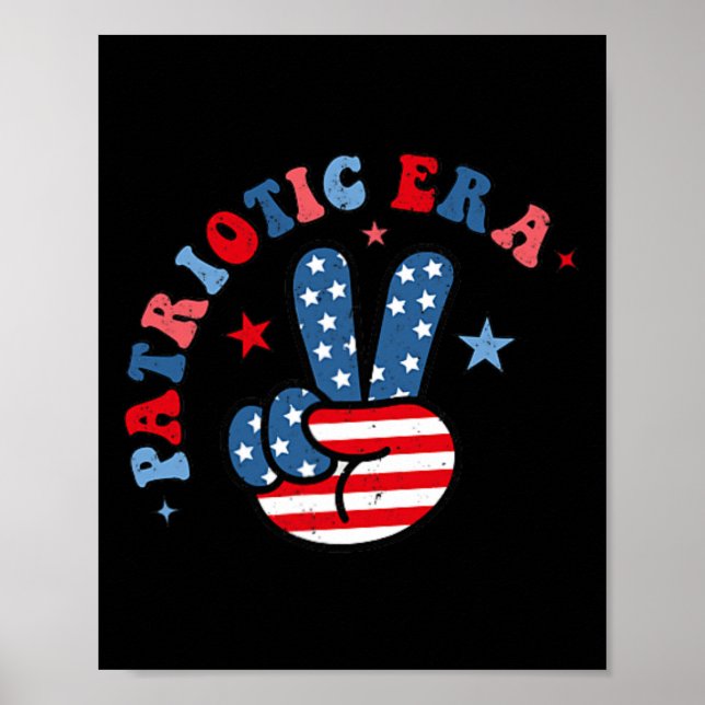 Poster Mon Époque Patriotique 4 juillet Amérique Rouge Bl (Devant)
