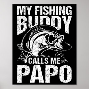 Poster Mon Époux De Pêche M'Appelle Papo Fête des pères F