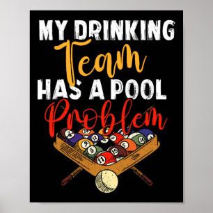 Poster Mon Équipe De Boissons A Problème De Billard Billa