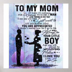 Poster Mon fils à ma mère cadeau Belle cadeau de vacanc