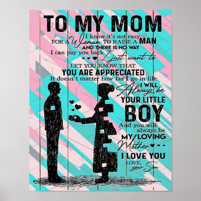 Poster Mon Fils À Maman Cadeau Pour Maman, Maman Idée Cad (Devant)