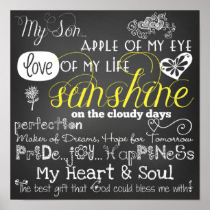 Poster Mon Fils Amour et Inspiration