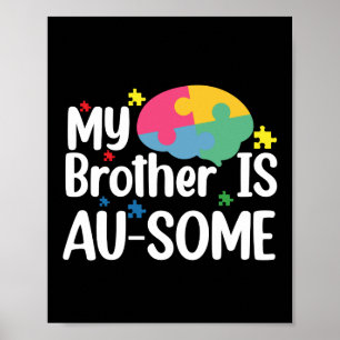 Poster Mon frère est au-some Autisme Sensibilisation Frat