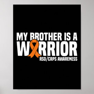 Poster Mon Frère Est Un Guerrier Orange Ribbon Rsdcrps Aw