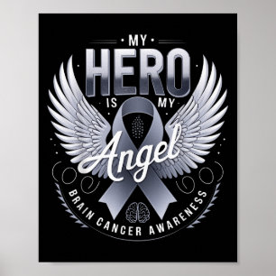 Poster Mon Héros Est Mon Ange Cerveau Cancer Sensibilisat