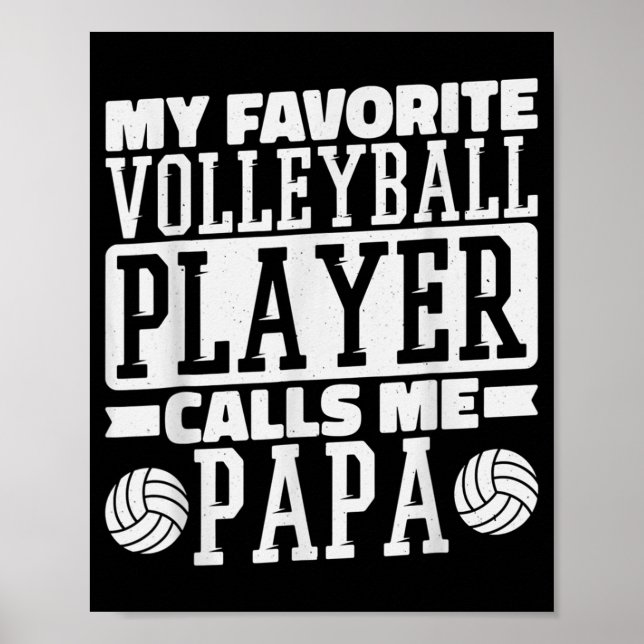 Poster Mon Joueur De Volley-ball Préféré M'Appelle Papa F (Devant)