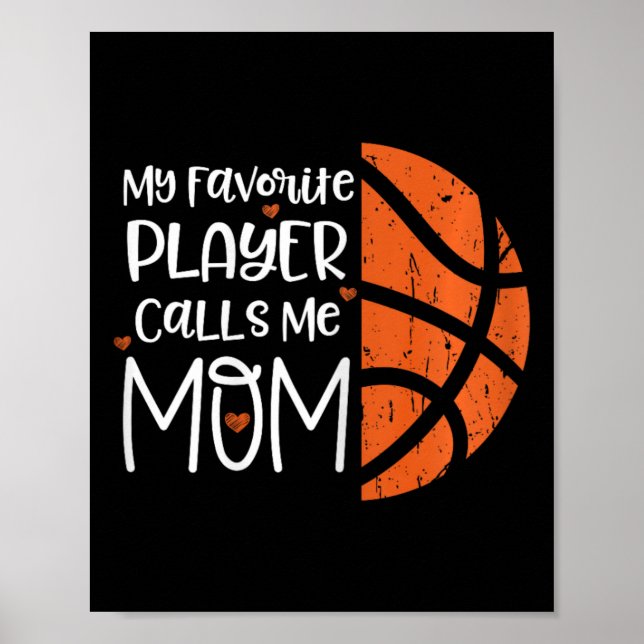 Poster Mon Joueur Favori M'Appelle Maman Bysketbyll Cadea (Devant)