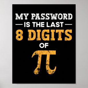 Poster Mon Mot Est Le Dernier 8 Chiffres De Pi Pi Day