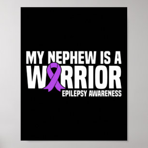 Poster Mon neveu est un guerrier Ruban violet Sensibilisa