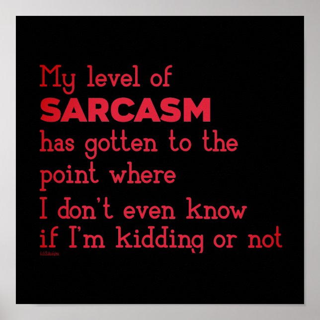 Poster MON NIVEAU DE SARCASM... drôle de sarcasme (Devant)