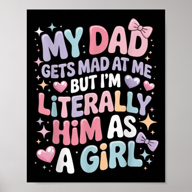 Poster Mon Père Est Fâché Contre Moi, Mais Je Suis Littér (Devant)