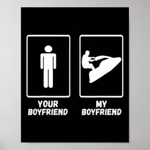 Poster Mon petit ami en moto aquatique Jetski Jet Skier e