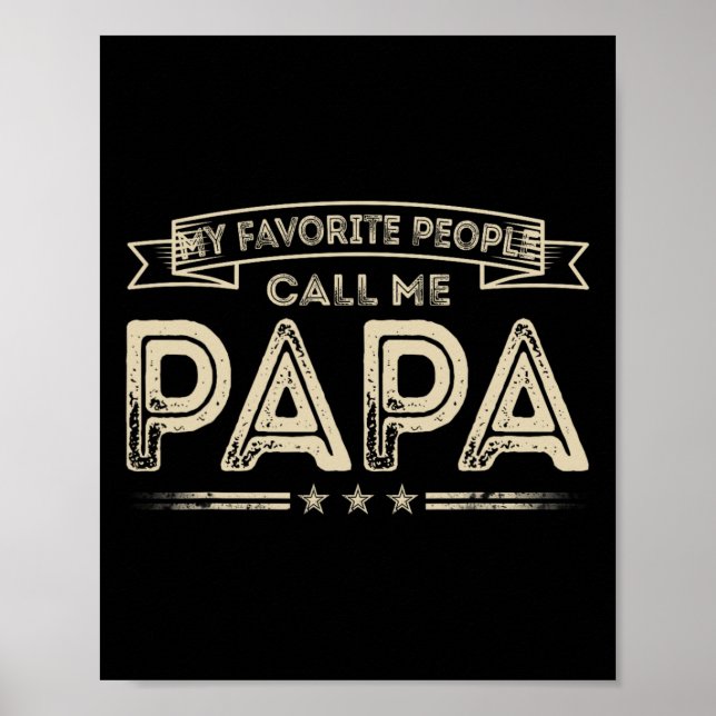 Poster Mon Peuple Préféré M'Appelle Papa Funny Grand-Père (Devant)