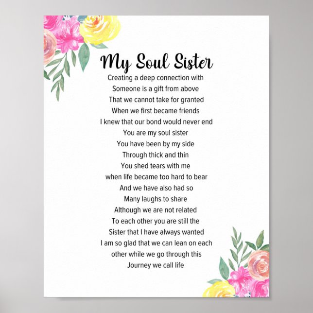 Poster Mon poème Soeur Soul (Devant)